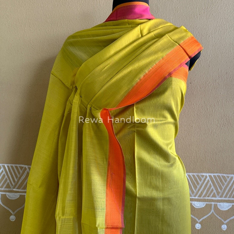 Maheshwari Light Yellow Multicolour Dress Material RTP012