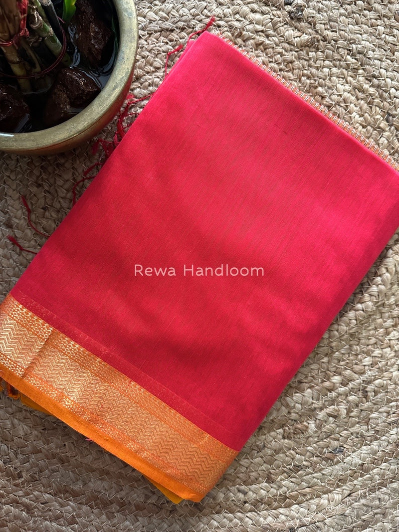 Maheshwari Red Gichha Pallu Saree GP043