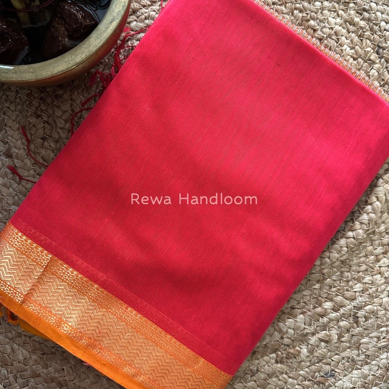 Maheshwari Red Gichha Pallu Saree GP043