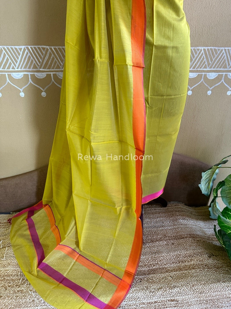 Maheshwari Light Yellow Multicolour Dress Material RTP012
