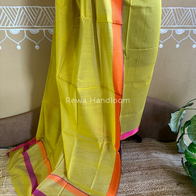 Maheshwari Light Yellow Multicolour Dress Material RTP012