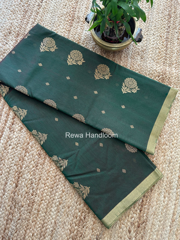Chanderi Butta Zari Border Saree