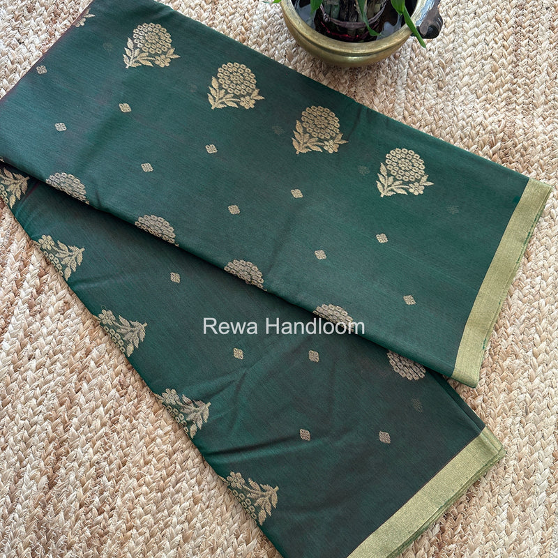 Chanderi Butta Zari Border Saree