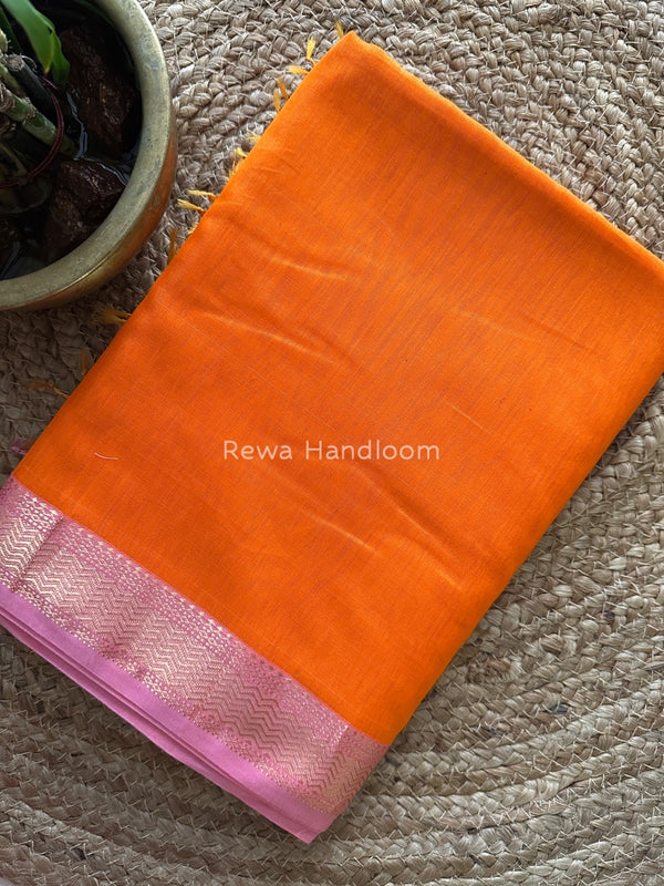 Maheshwari Orange Gichha Pallu Saree GP044