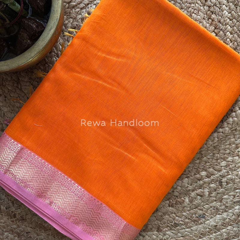Maheshwari Orange Gichha Pallu Saree GP044