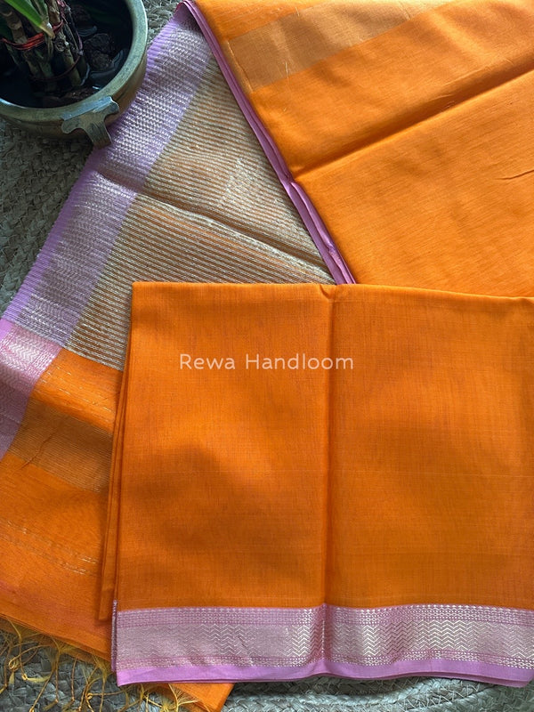 Maheshwari Orange Gichha Pallu Saree GP044