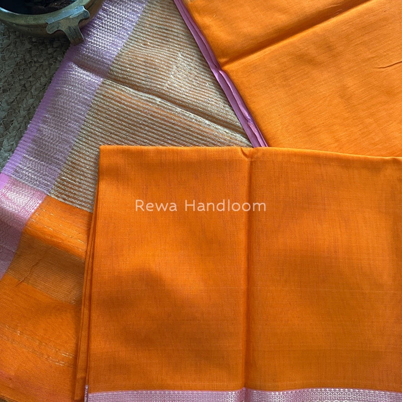 Maheshwari Orange Gichha Pallu Saree GP044