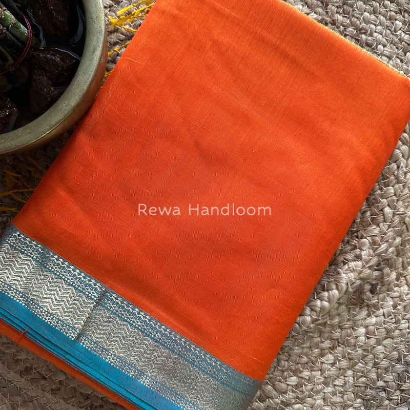Maheshwari Orange Gichha Pallu Saree GP048