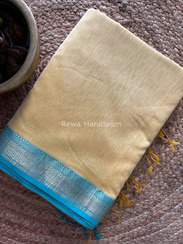 Maheshwari Cream Yellow Gichha Pallu Saree GP045