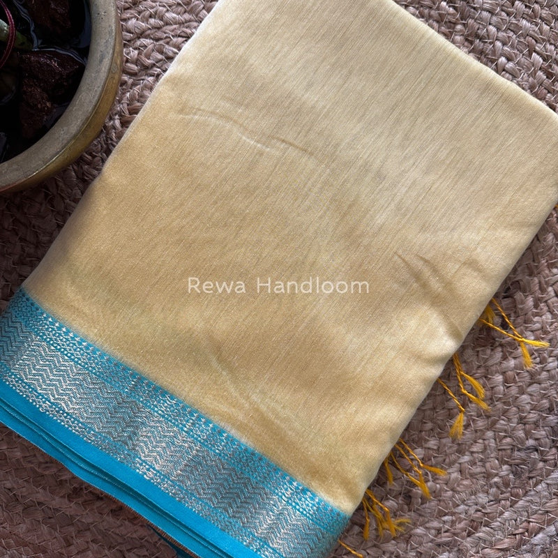 Maheshwari Cream Yellow Gichha Pallu Saree GP045