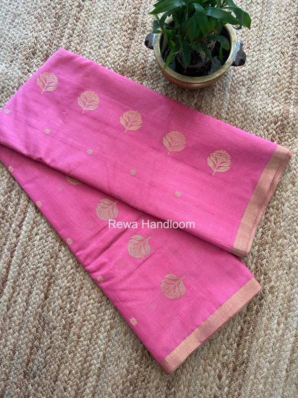 Chanderi Butta Zari Border Saree