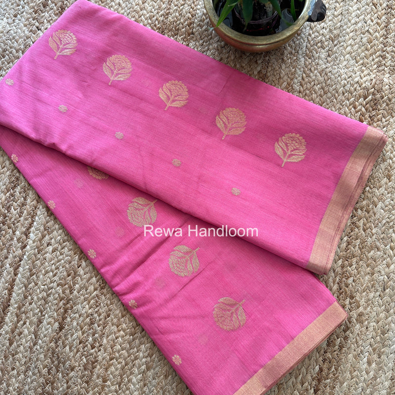Chanderi Butta Zari Border Saree
