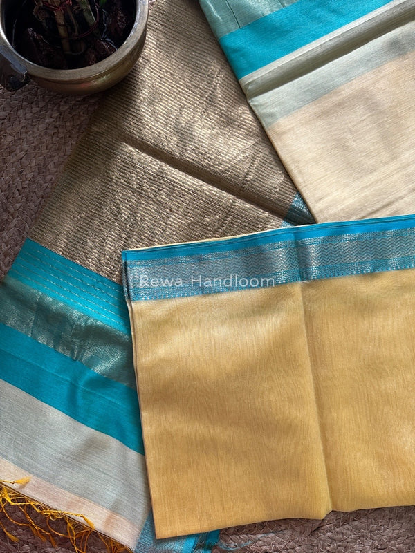 Maheshwari Cream Yellow Gichha Pallu Saree GP045