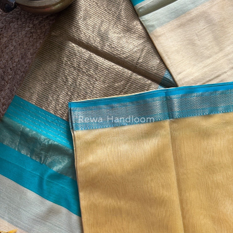 Maheshwari Cream Yellow Gichha Pallu Saree GP045