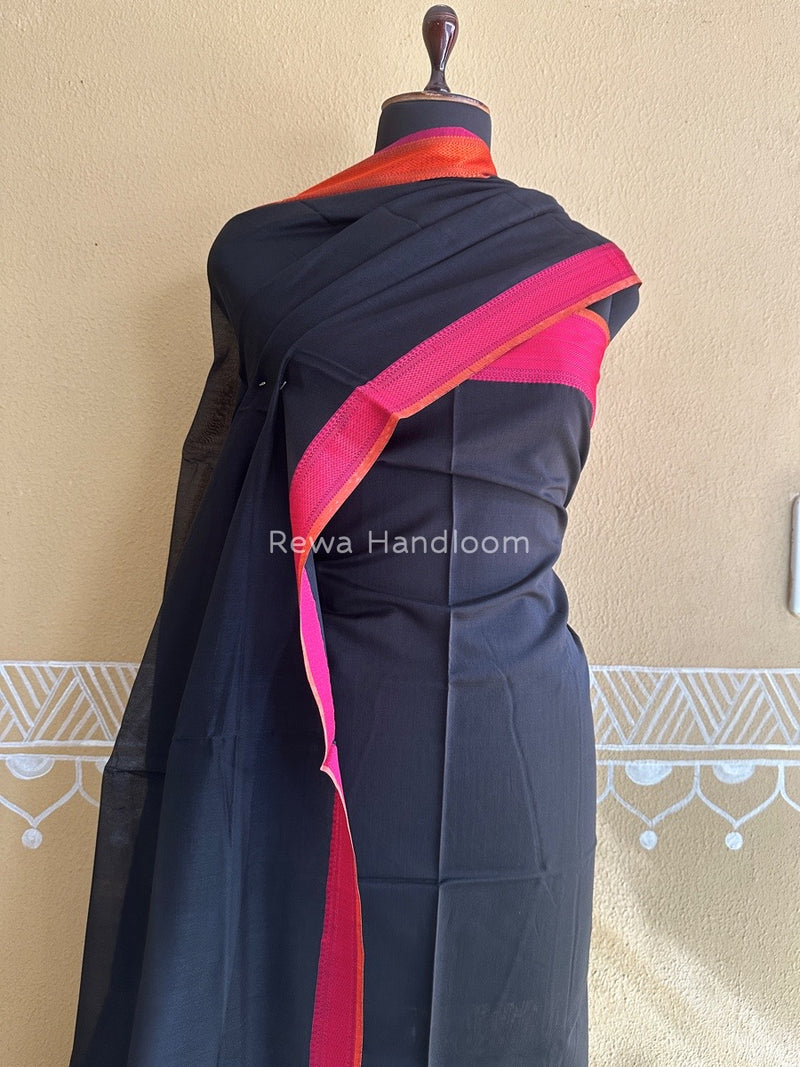 Maheshwari Black Multicolour Dress Material RTP015