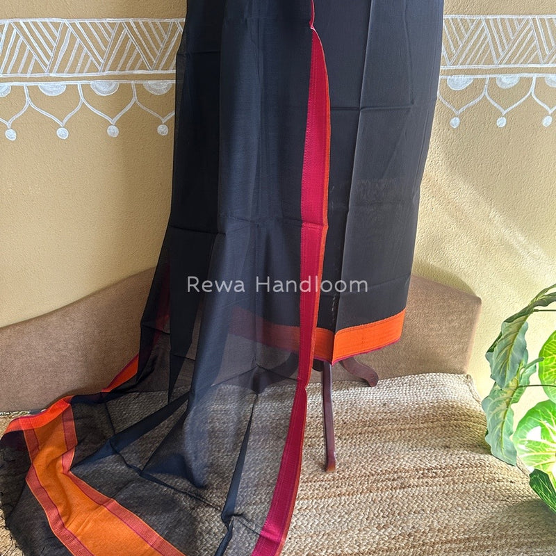 Maheshwari Black Multicolour Dress Material RTP015