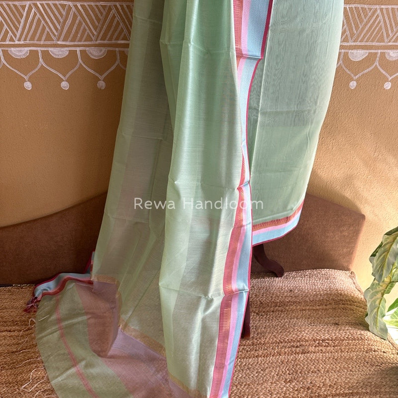 Maheshwari Sea Green Multicolour Dress Material RTP016