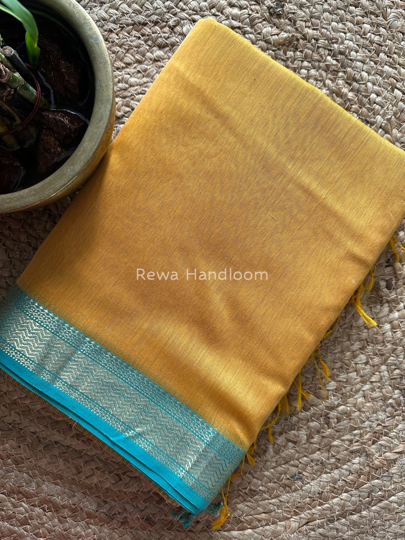 Maheshwari Yellow Gichha Pallu Saree GP047
