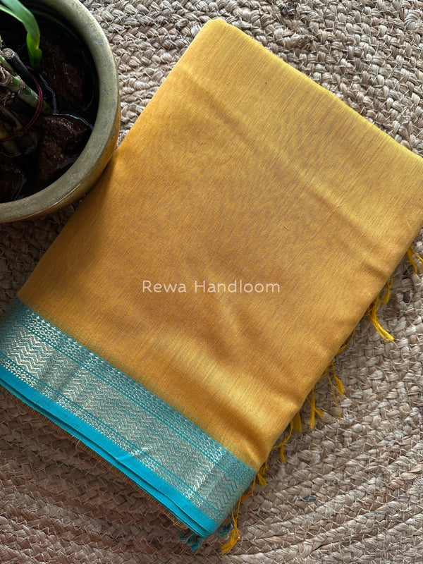 Maheshwari Yellow Gichha Pallu Saree GP047