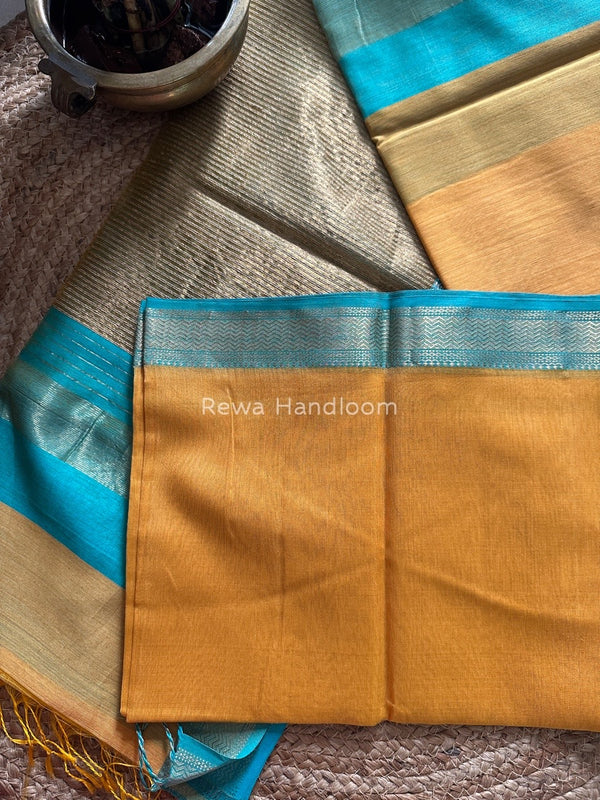 Maheshwari Yellow Gichha Pallu Saree GP047