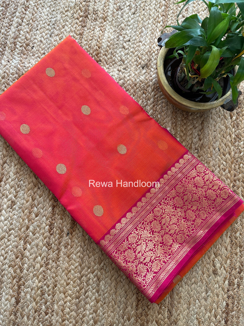Fuchsia Pink Chanderi Katan Silk Saree CKS01