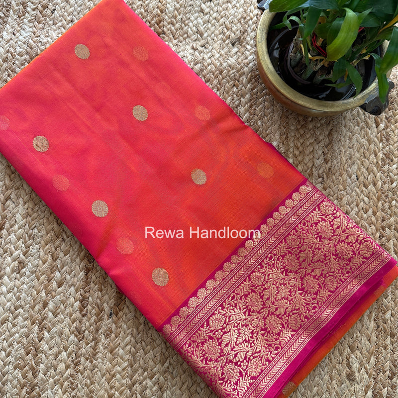 Fuchsia Pink Chanderi Katan Silk Saree CKS01