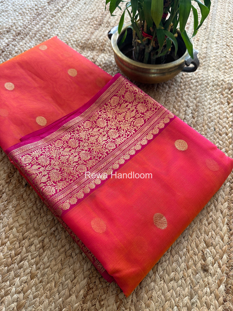 Fuchsia Pink Chanderi Katan Silk Saree CKS01