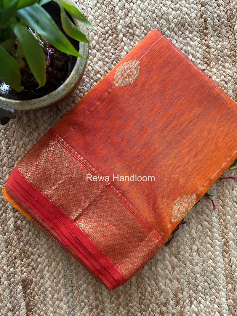 Maheshwari Orange Shaded Butta Saree BLSS025