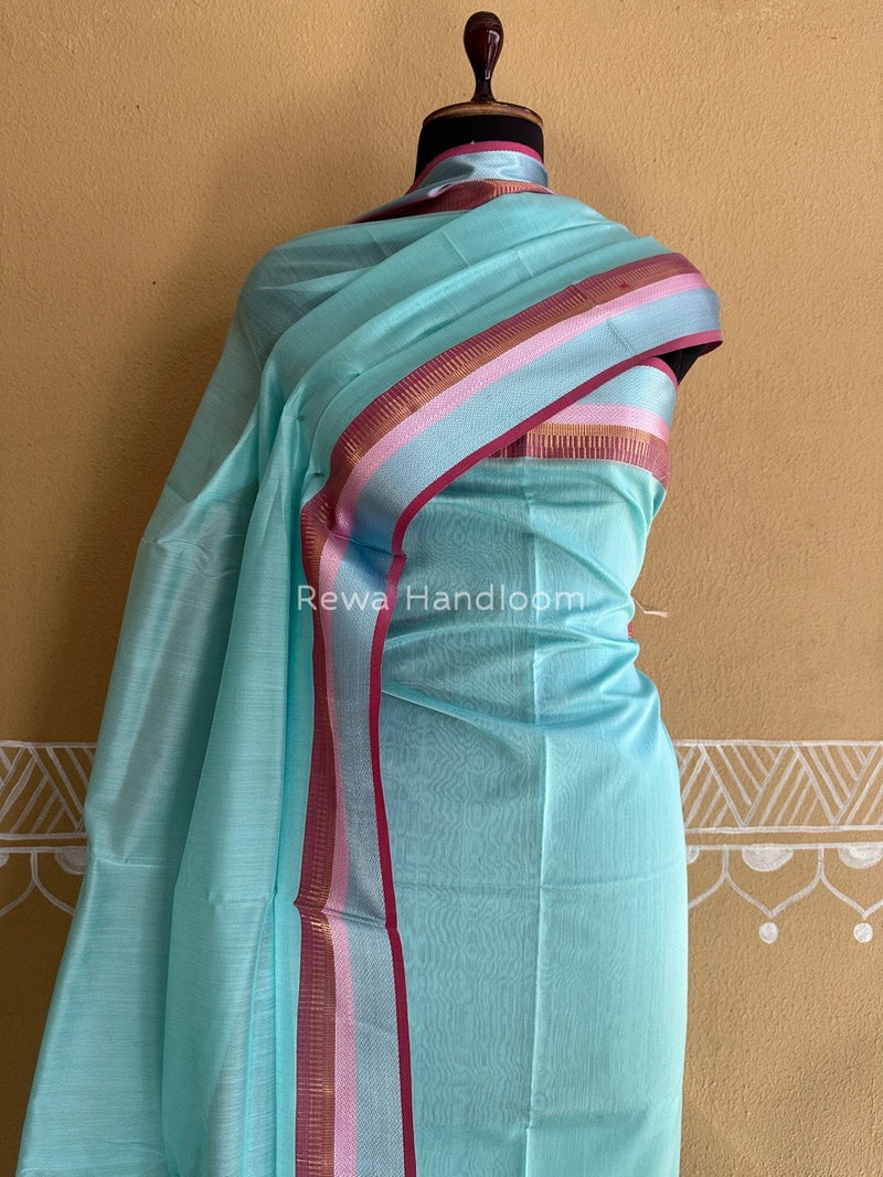 Maheshwari Aqua Green Multicolour Dress Material RTP036
