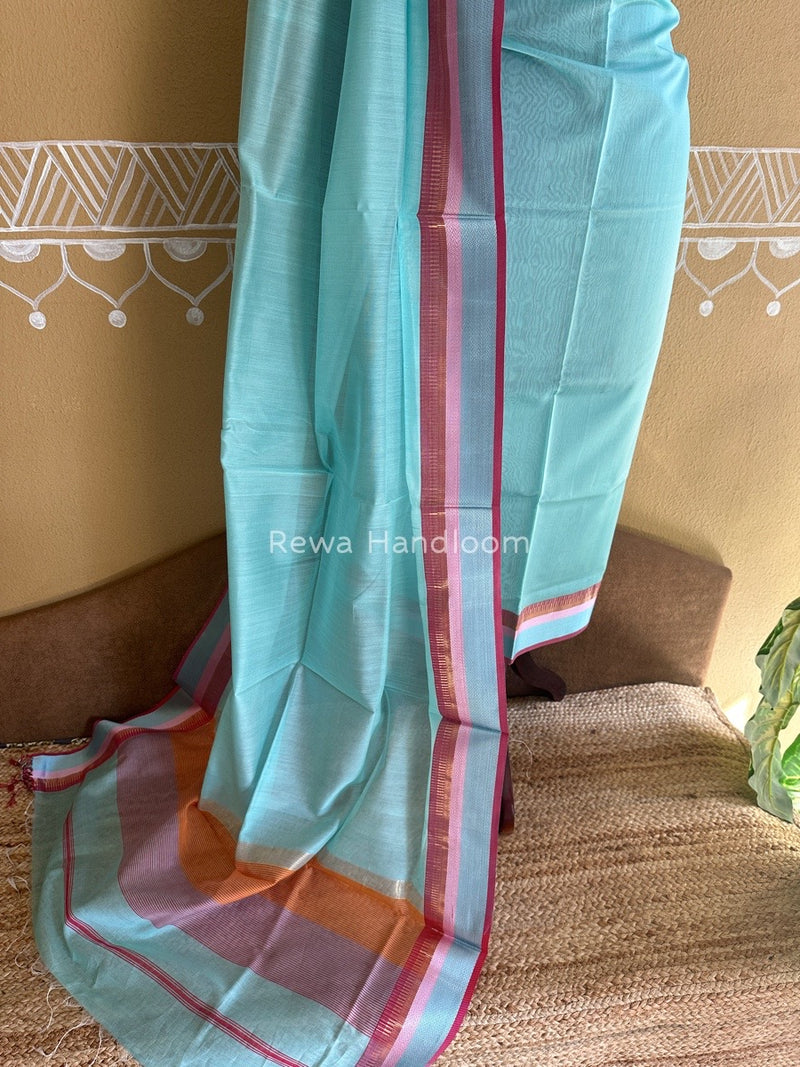 Maheshwari Aqua Green Multicolour Dress Material RTP036
