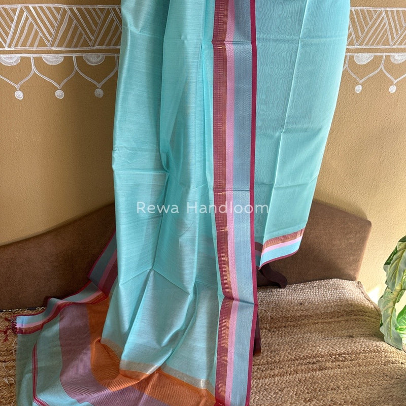 Maheshwari Aqua Green Multicolour Dress Material RTP036