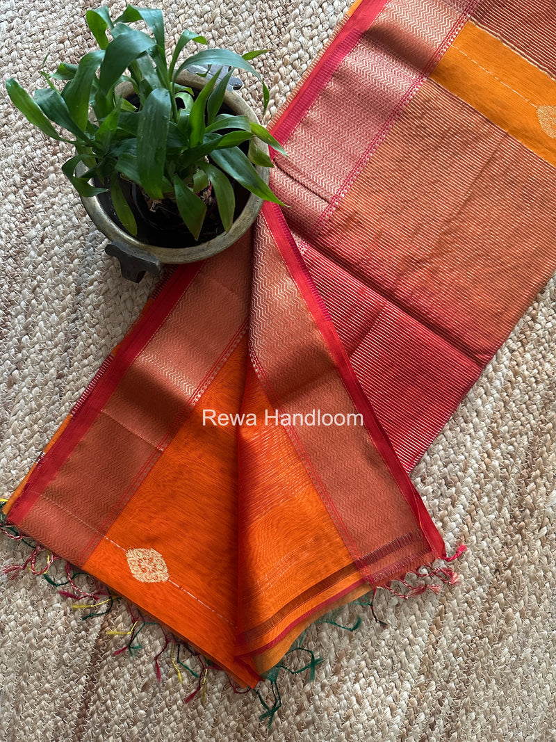 Maheshwari Orange Shaded Butta Saree BLSS025