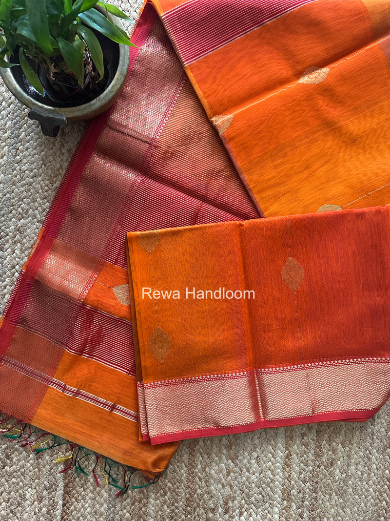 Maheshwari Orange Shaded Butta Saree BLSS025