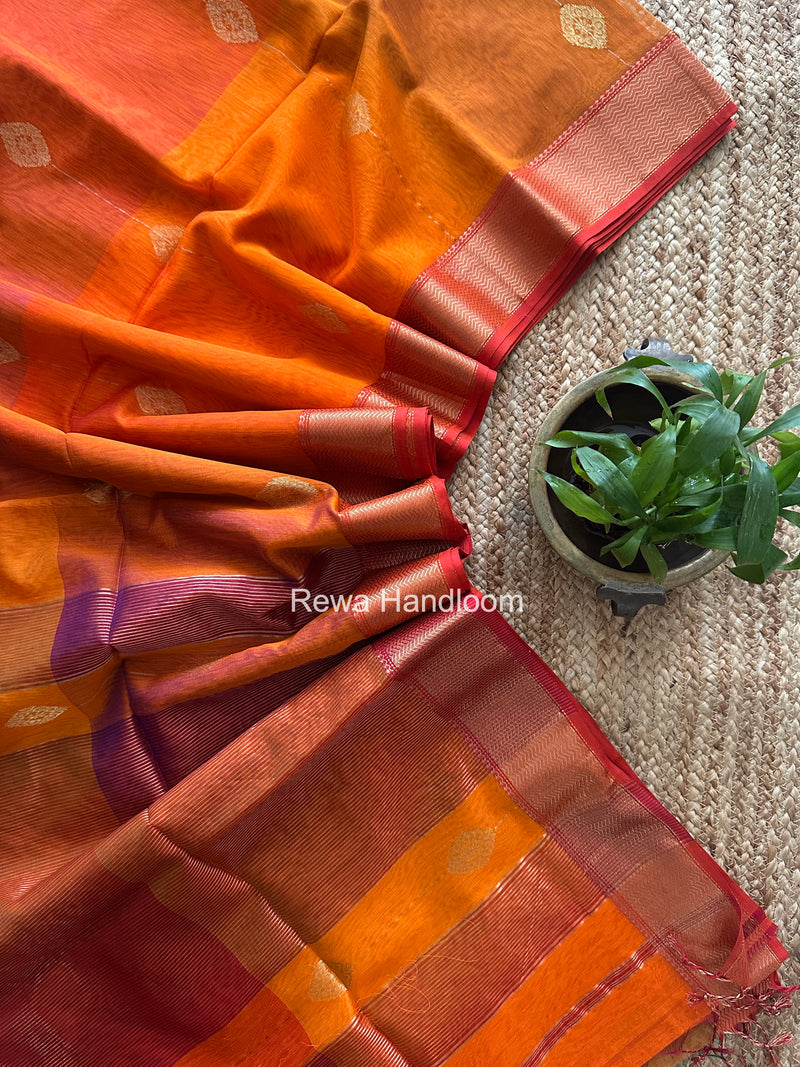 Maheshwari Orange Shaded Butta Saree BLSS025