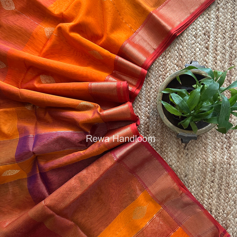 Maheshwari Orange Shaded Butta Saree BLSS025