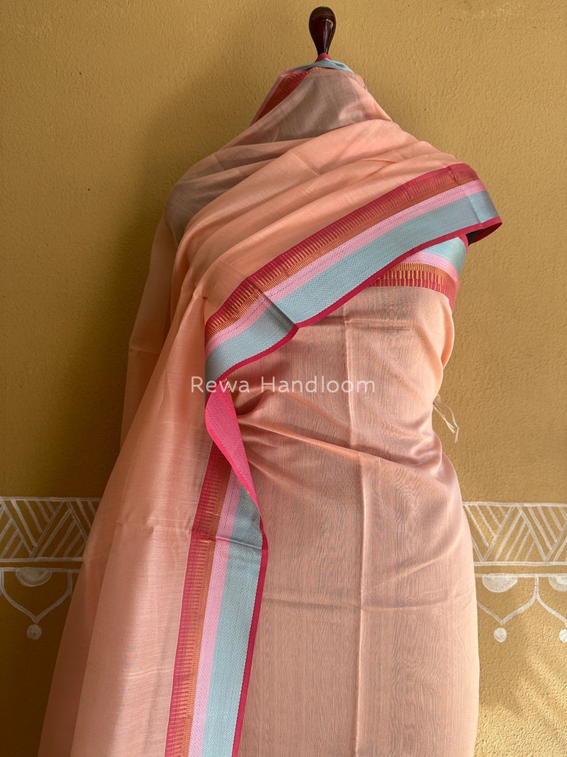 Maheshwari Peach Multicolour Dress Material RTP024