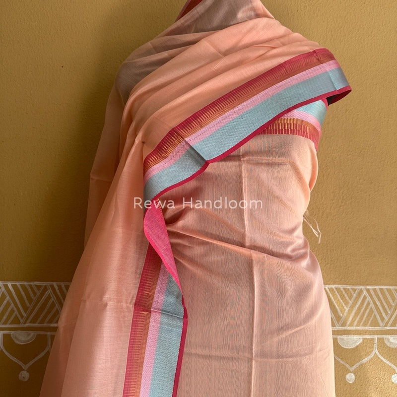 Maheshwari Peach Multicolour Dress Material RTP024