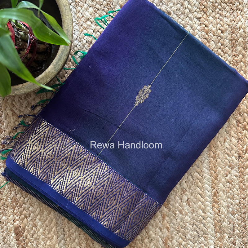 Maheshwari Blue Shaded Butta Saree BLSS030