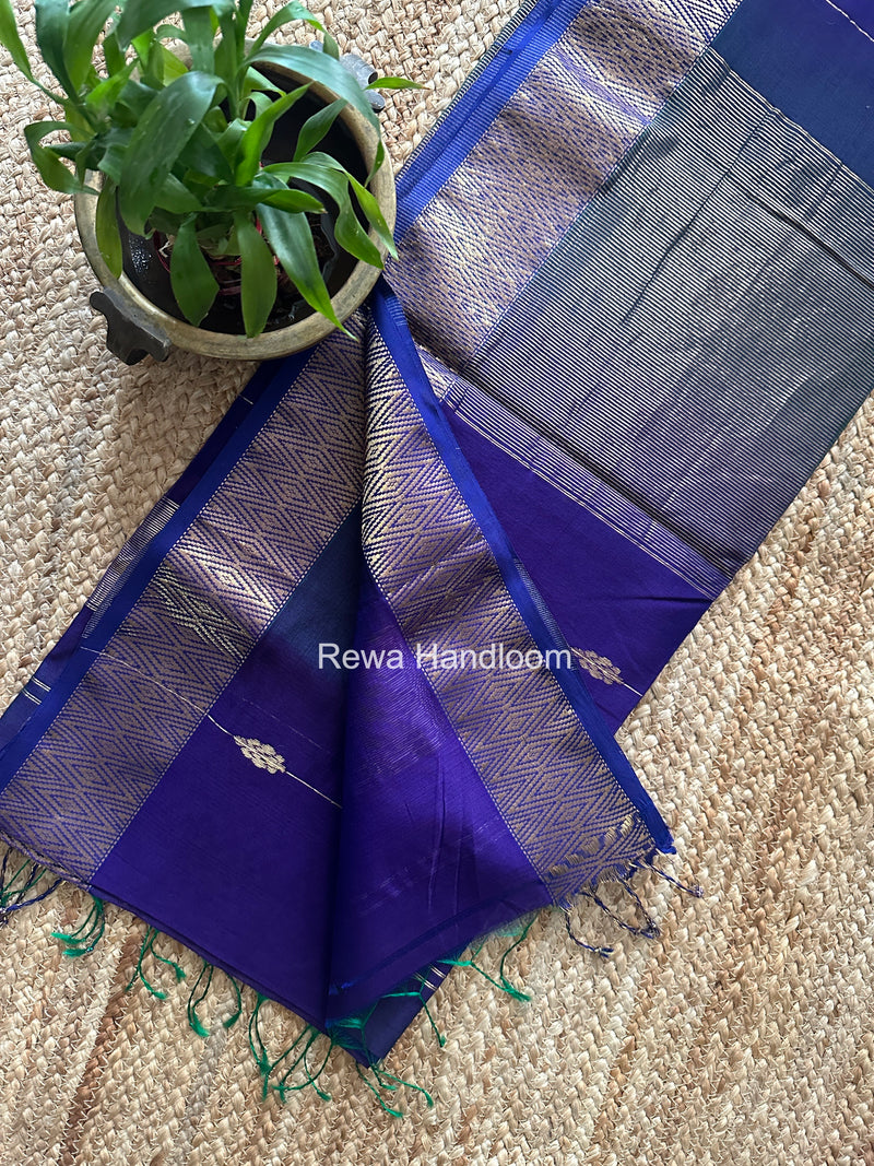 Maheshwari Blue Shaded Butta Saree BLSS030