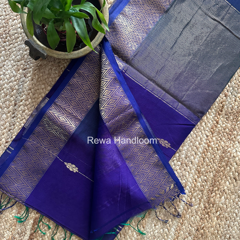 Maheshwari Blue Shaded Butta Saree BLSS030