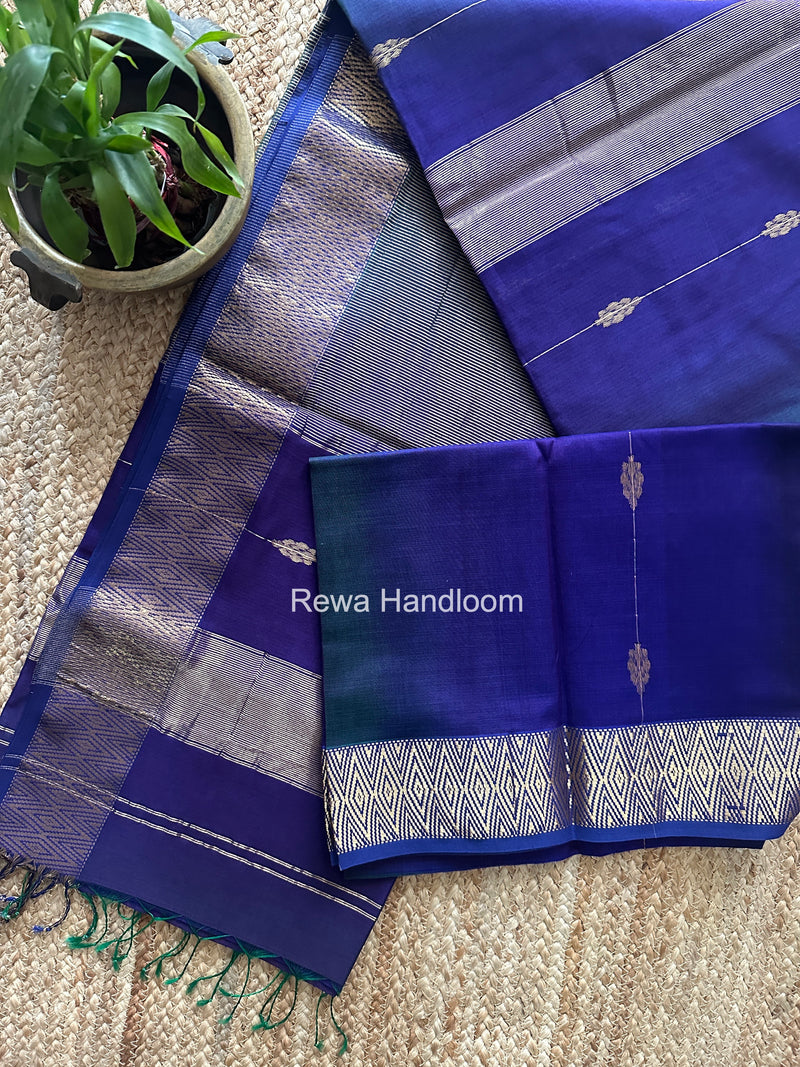 Maheshwari Blue Shaded Butta Saree BLSS030