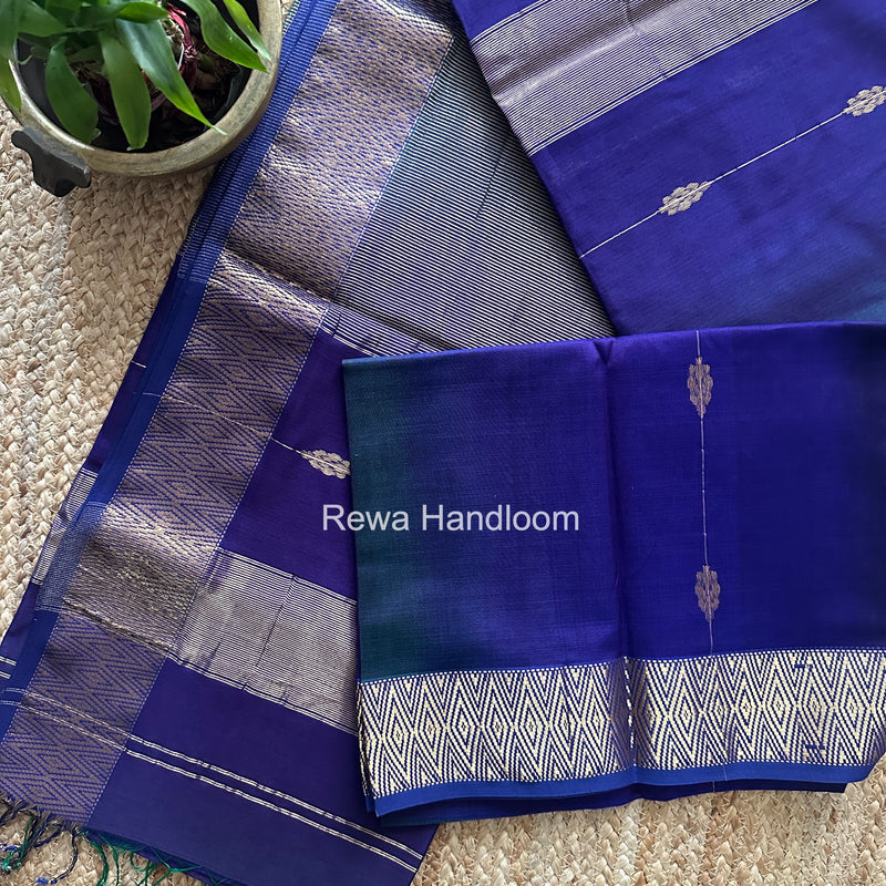Maheshwari Blue Shaded Butta Saree BLSS030