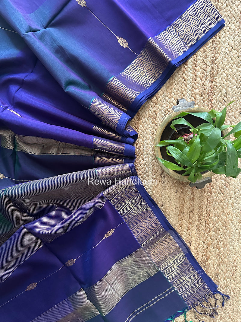 Maheshwari Blue Shaded Butta Saree BLSS030