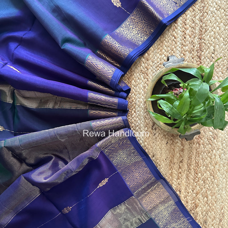 Maheshwari Blue Shaded Butta Saree BLSS030