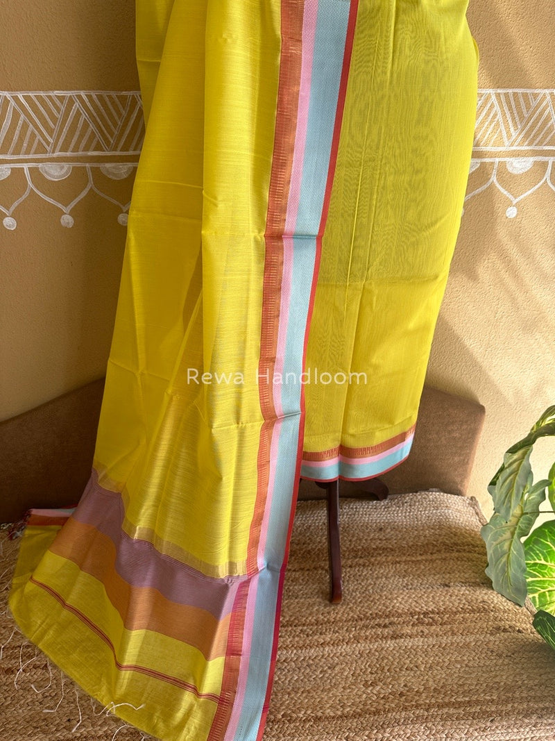 Maheshwari Yellow Multicolour Dress Material RTP025
