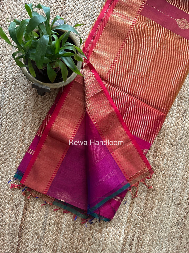 Maheshwari Magenta Shaded Butta Saree BLSS017