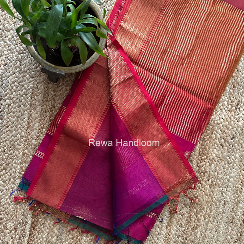 Maheshwari Magenta Shaded Butta Saree BLSS017