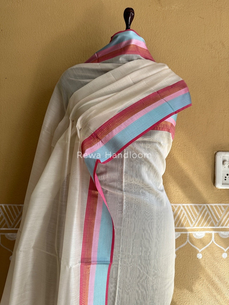 Maheshwari Off White Multicolour Dress Material RTP035