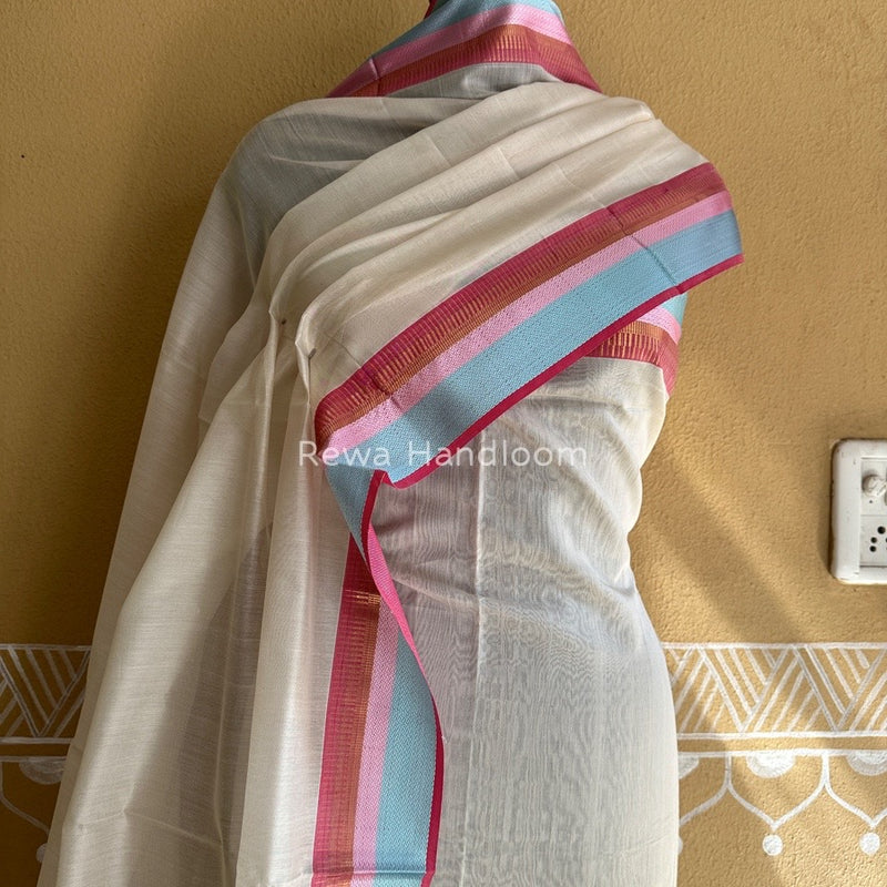 Maheshwari Off White Multicolour Dress Material RTP035