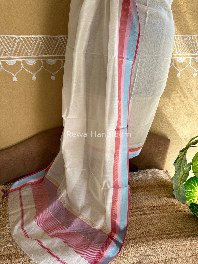 Maheshwari Off White Multicolour Dress Material RTP035